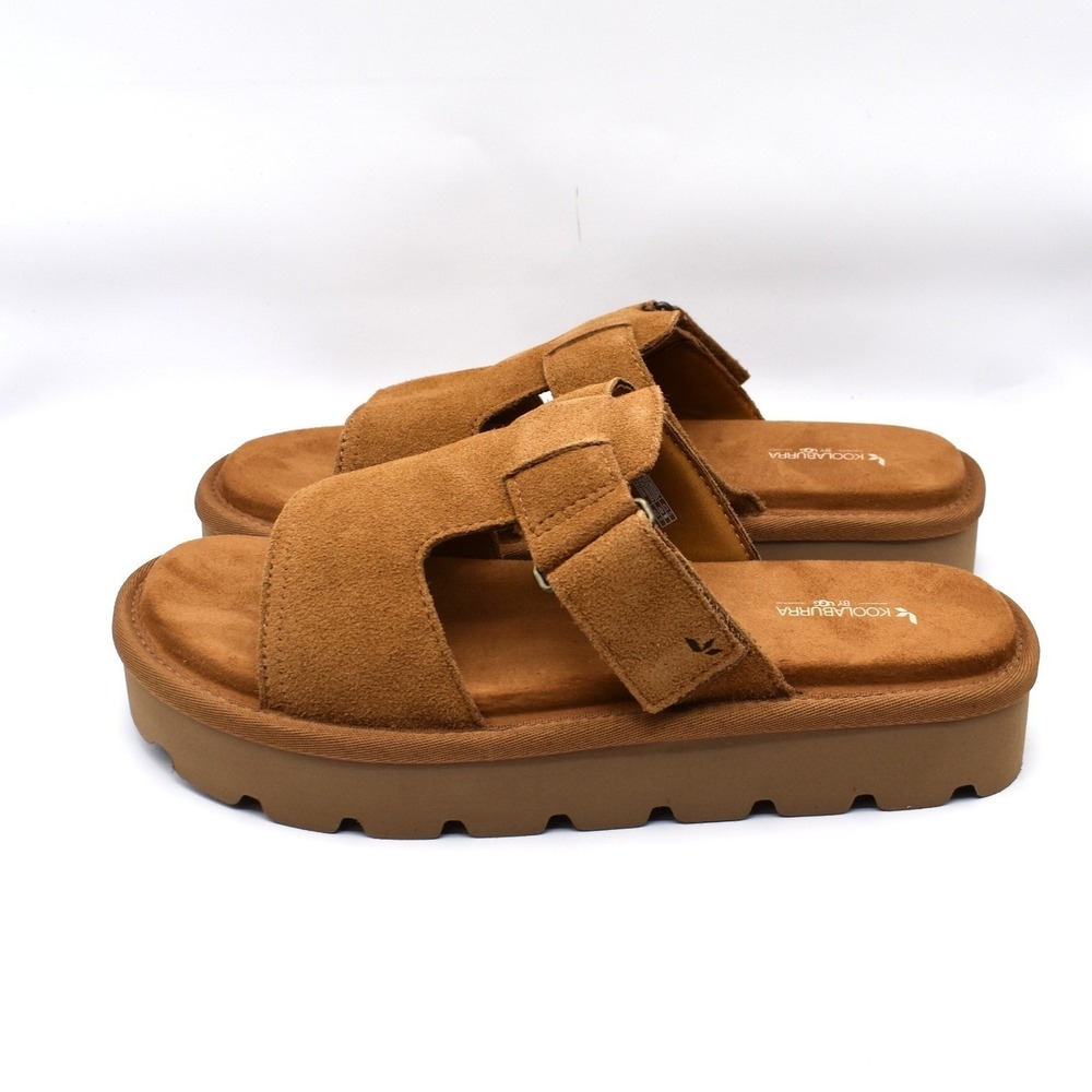 Koolaburra by UGG Womens Tizz Suede Platform Slides Chestnut Size 7 NEW 1167751 - Picture 4 of 11